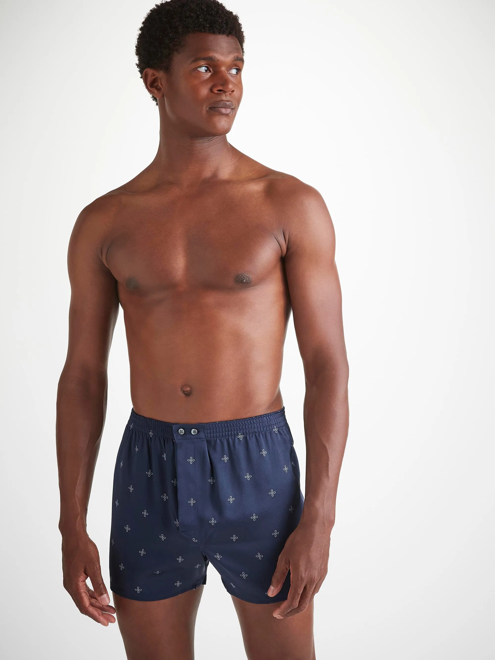 Men's Classic Fit Boxers Silk Satin Navy Sailor's Knot Print sold by Derek Rose product image thumbnail 5