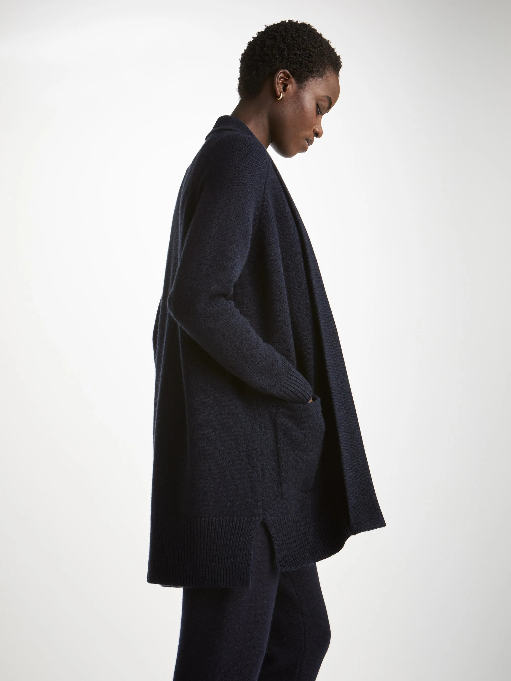 Women's Cardigan and Track Pants Cashmere Navy sold by Derek Rose product image thumbnail 3