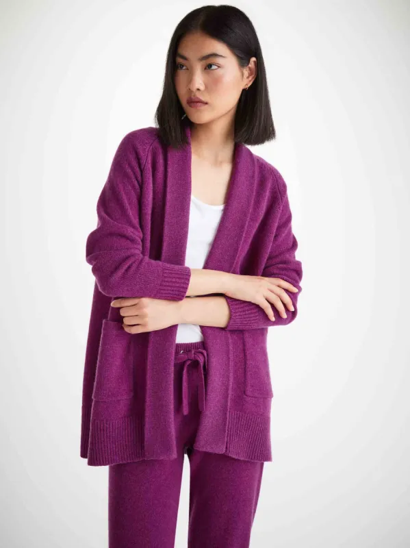 Women's Cardigan Nina Cashmere Purple sold by Derek Rose