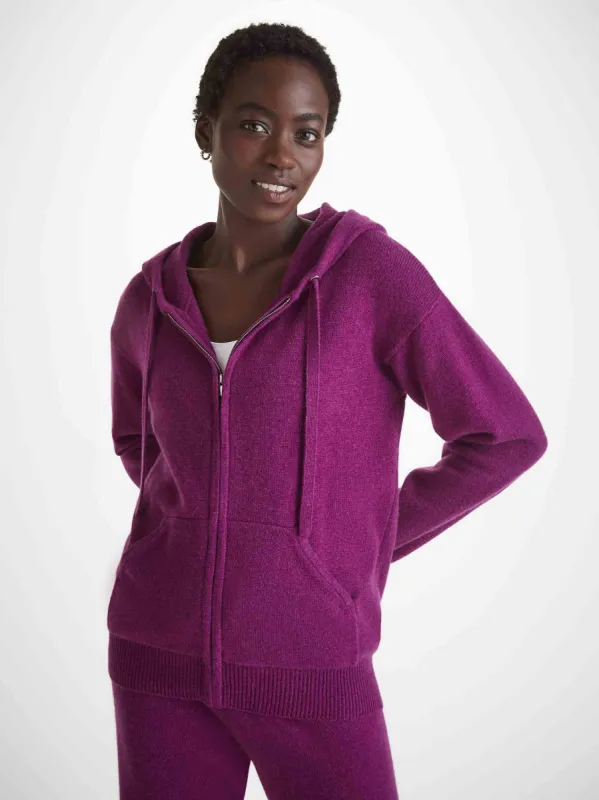 Women's Hoodie Daphne Cashmere Purple sold by Derek Rose