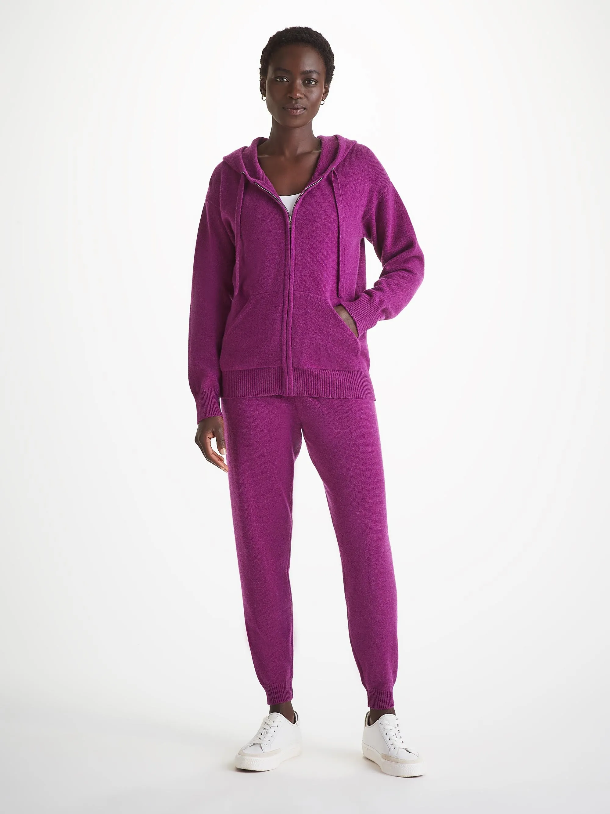 Women's Hoodie Daphne Cashmere Purple sold by Derek Rose product image thumbnail 3