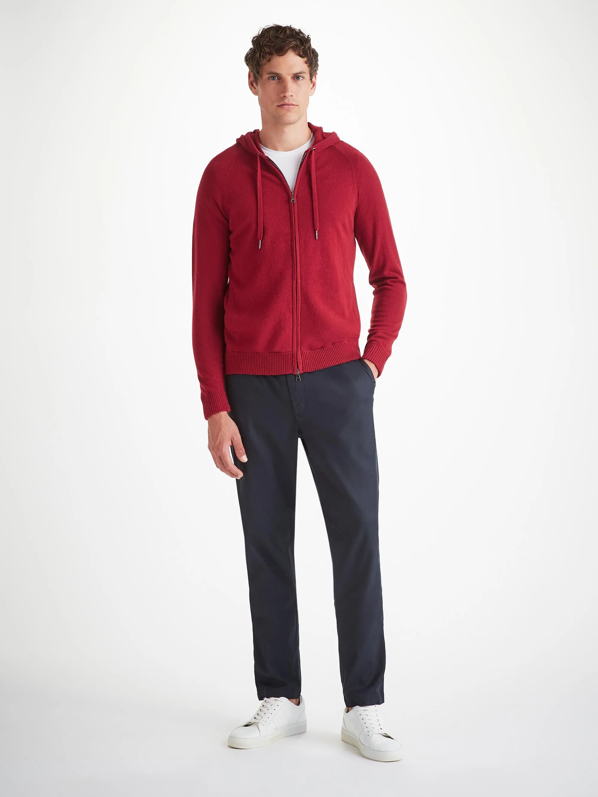Men's Zip Up Hoodie Finley Cashmere Cardinal Red sold by Derek Rose product image thumbnail 3