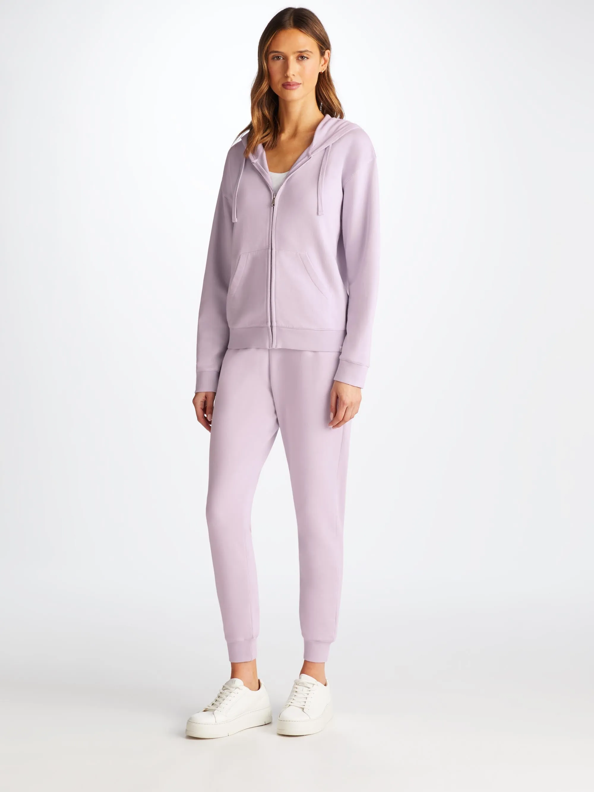 Women's Hoodie and Sweatpants Quinn Cotton Modal Lilac sold by Derek Rose