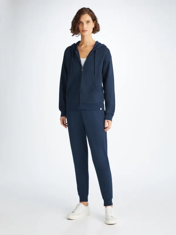 Women's Hoodie and Sweatpants Quinn Cotton Modal Navy sold by Derek Rose