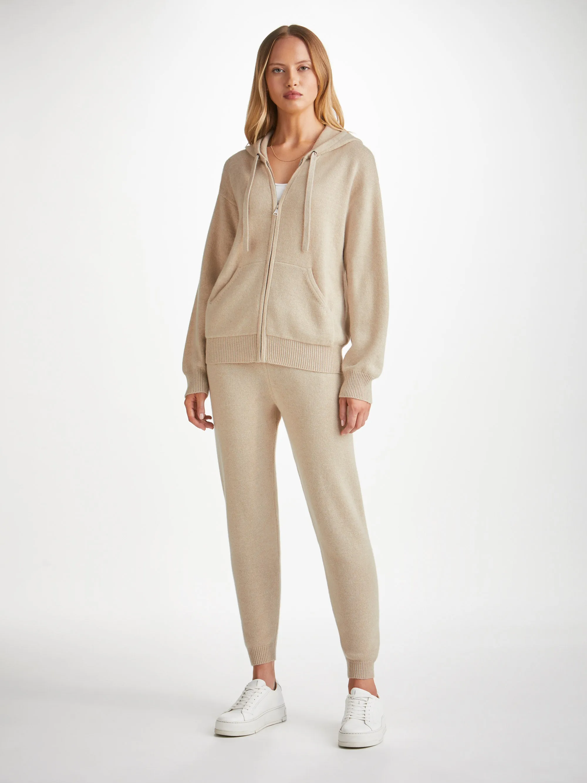 Women's Hoodie and Track Pants Daphne Cashmere Fawn sold by Derek Rose