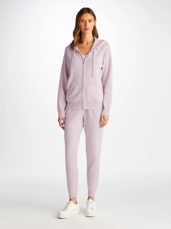 Women's Hoodie and Track Pants Daphne Cashmere Lilac sold by Derek Rose