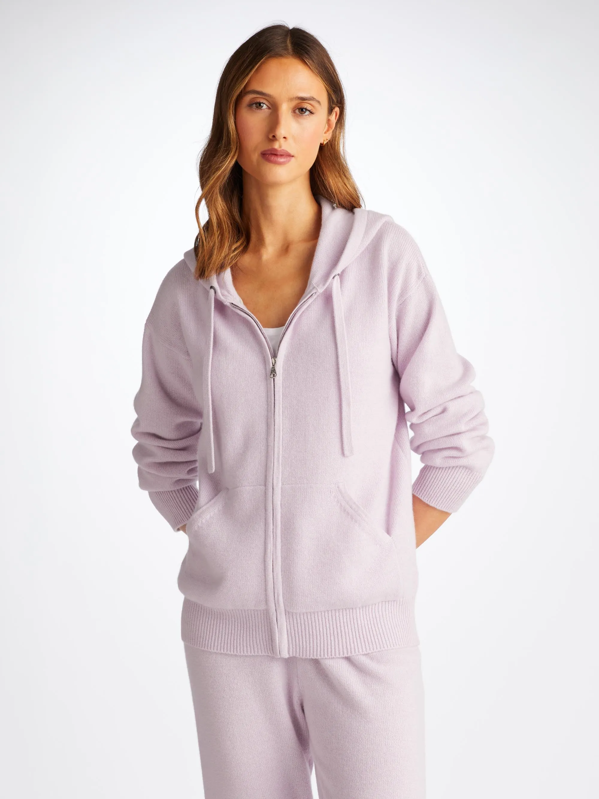 Women's Hoodie and Track Pants Daphne Cashmere Lilac sold by Derek Rose product image thumbnail 3