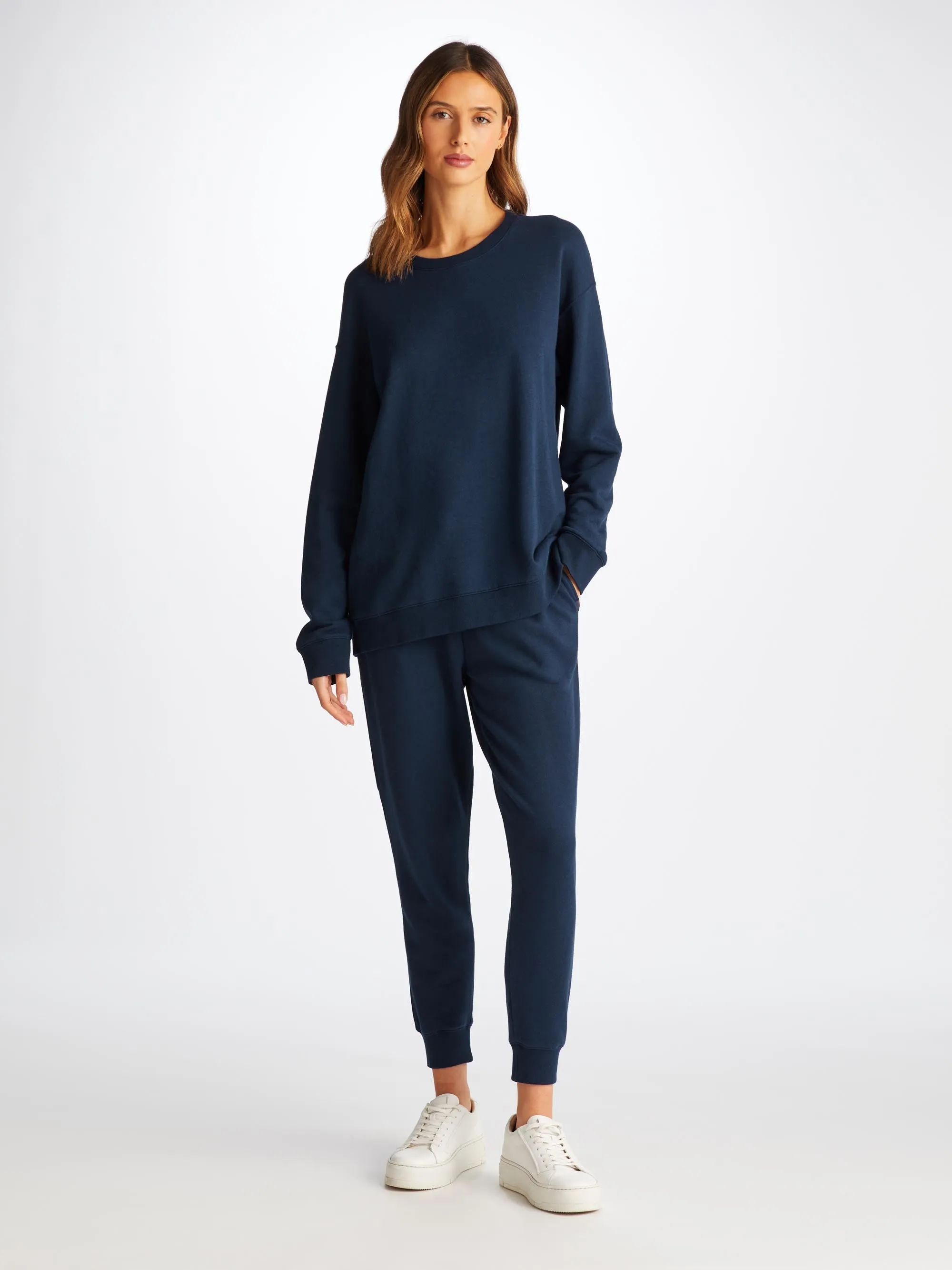 Women's Sweatpants Quinn Cotton Modal Navy sold by Derek Rose product image thumbnail 3