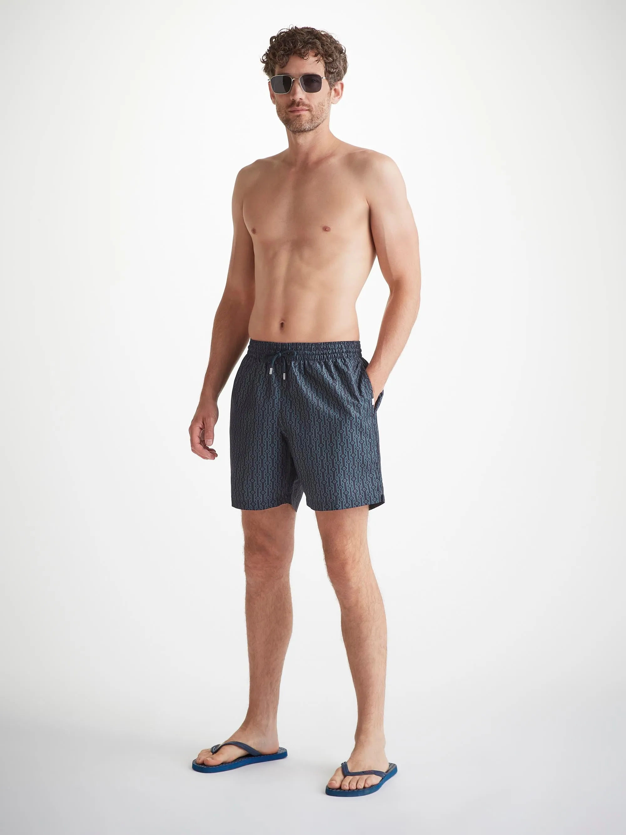 Men's Swim Shorts Navy Rope Print sold by Derek Rose product image thumbnail 3