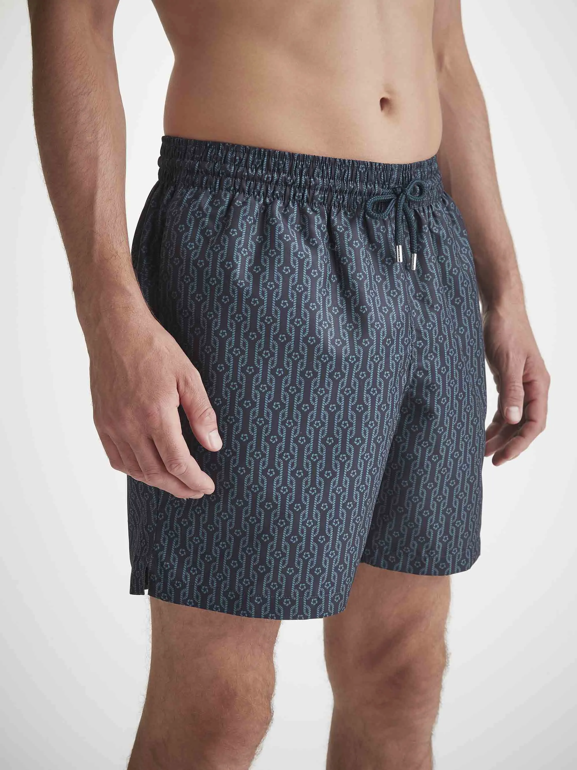 Men's Swim Shorts Navy Rope Print sold by Derek Rose