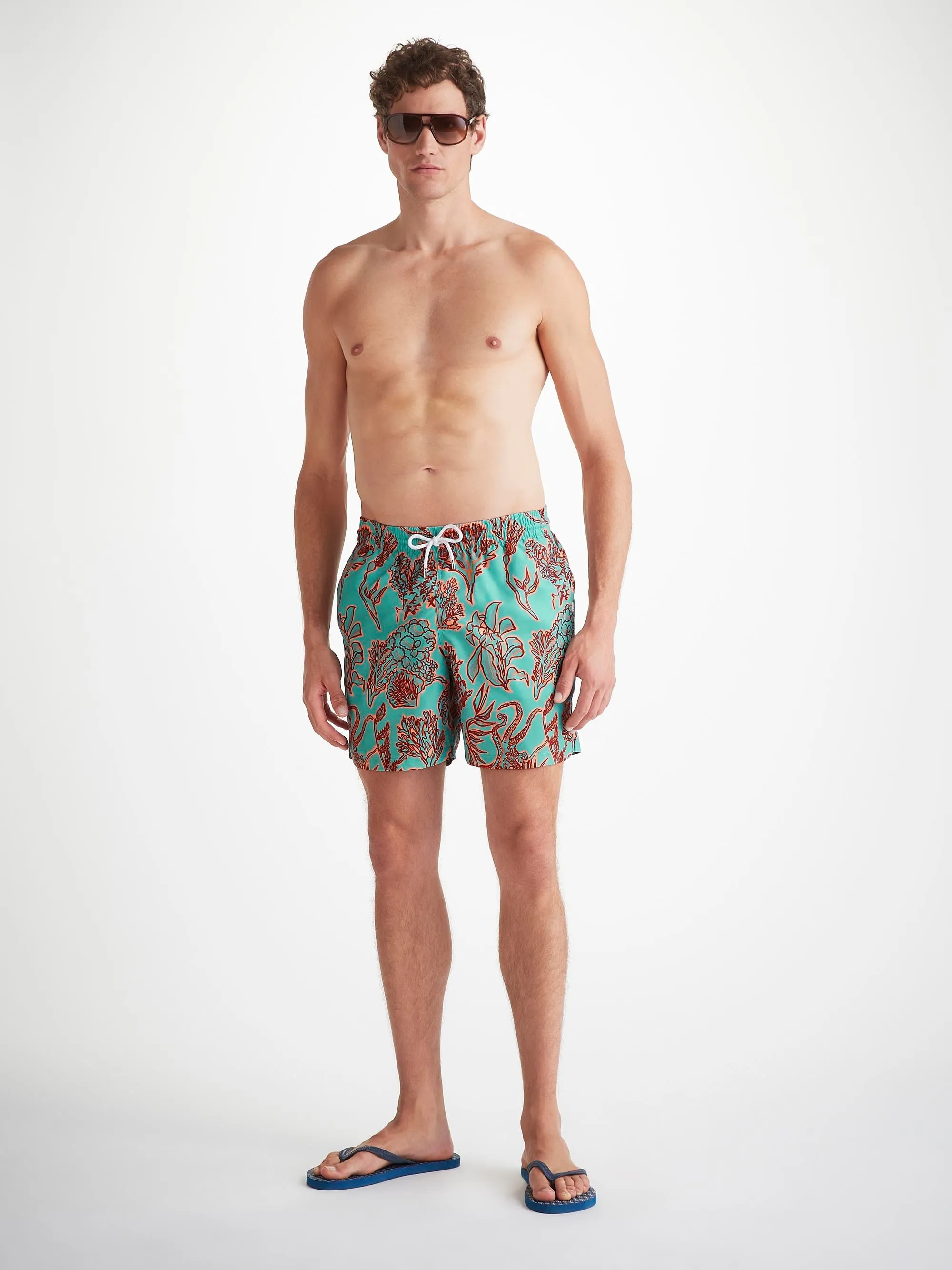 Men's Swim Shorts Turquoise Octopus Print sold by Derek Rose product image thumbnail 3
