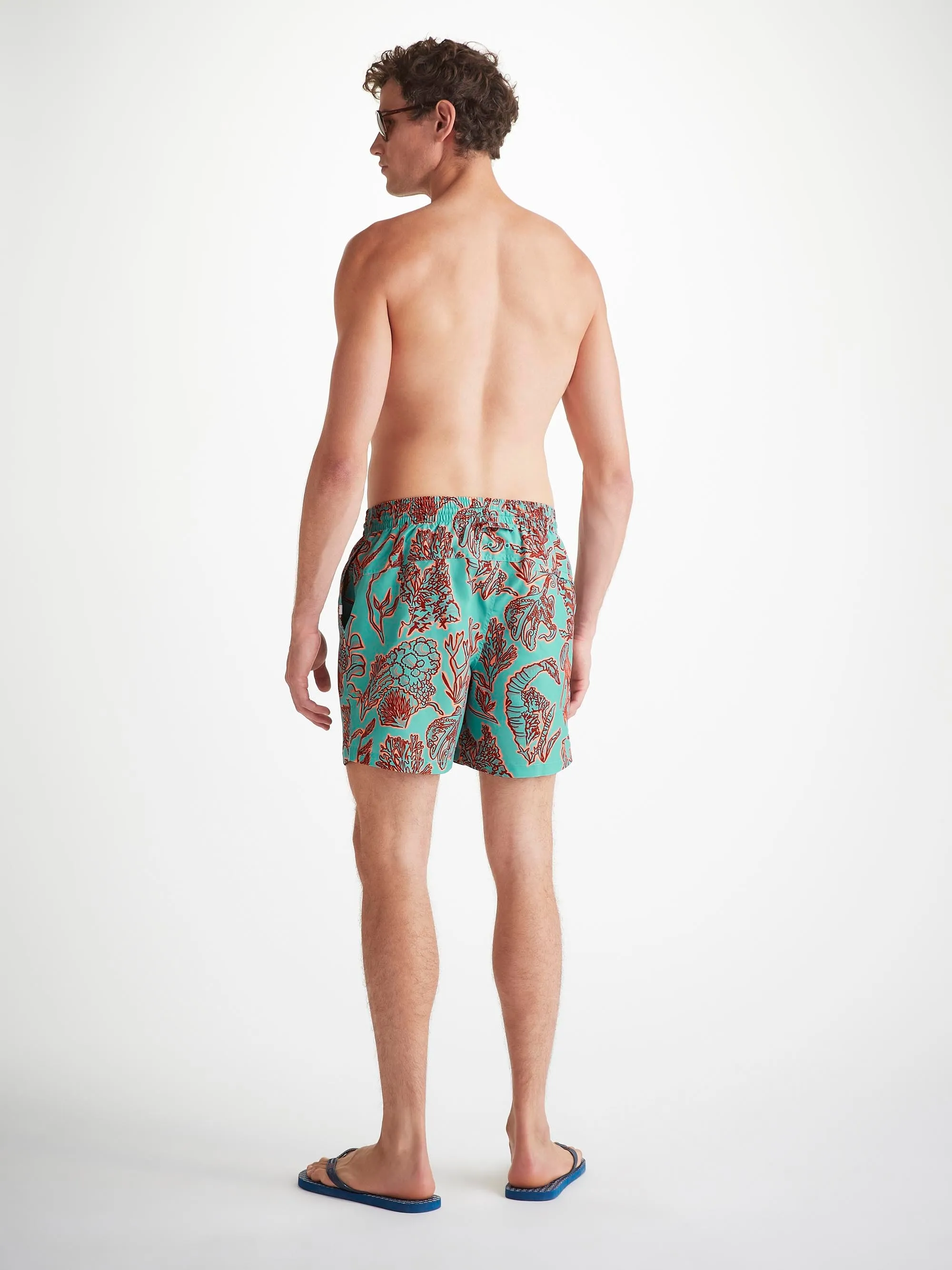 Men's Swim Shorts Turquoise Octopus Print sold by Derek Rose product image thumbnail 4