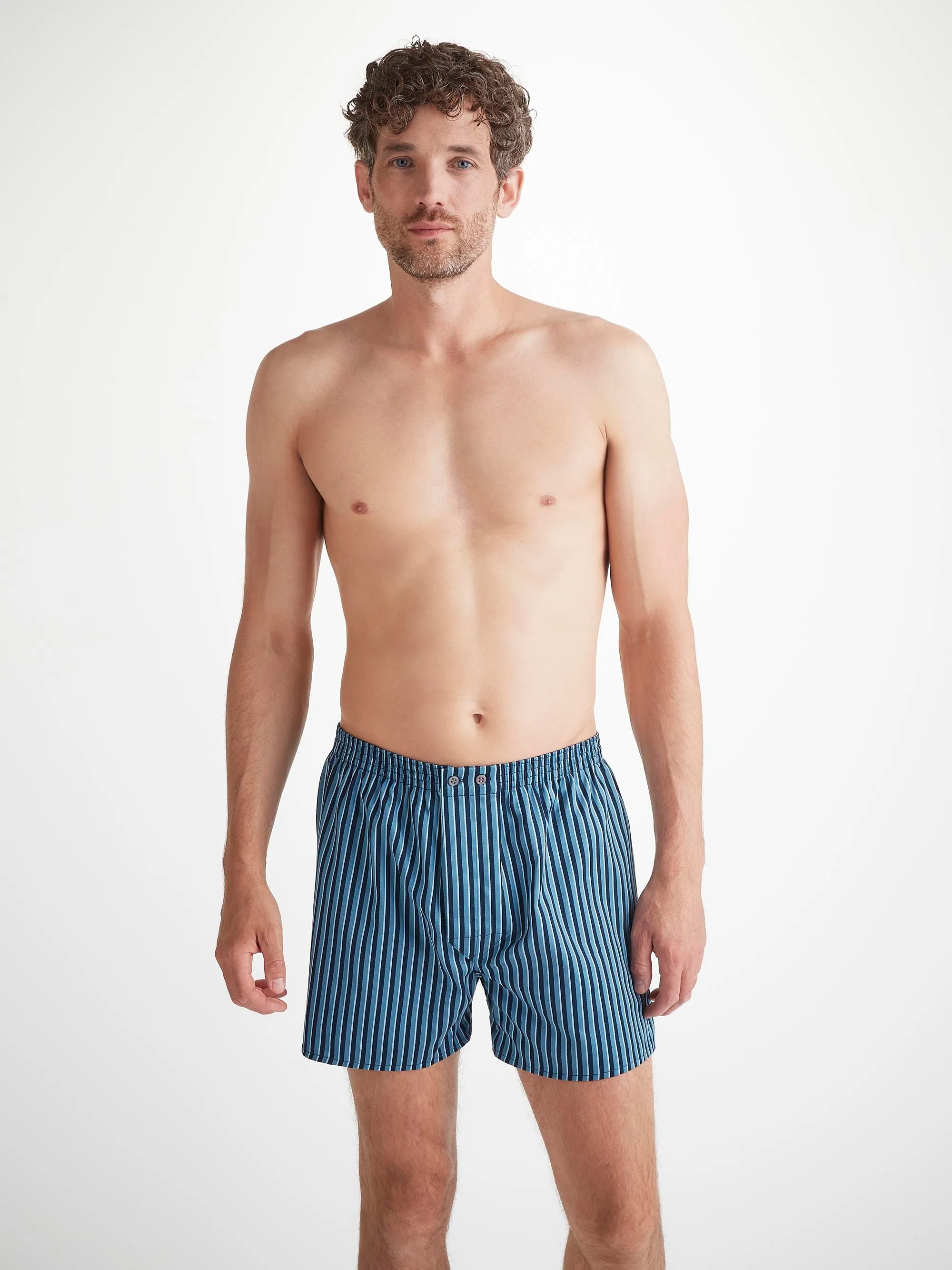 Men's Classic Fit Boxers Wellington 58 Cotton Blue sold by Derek Rose product image thumbnail 5