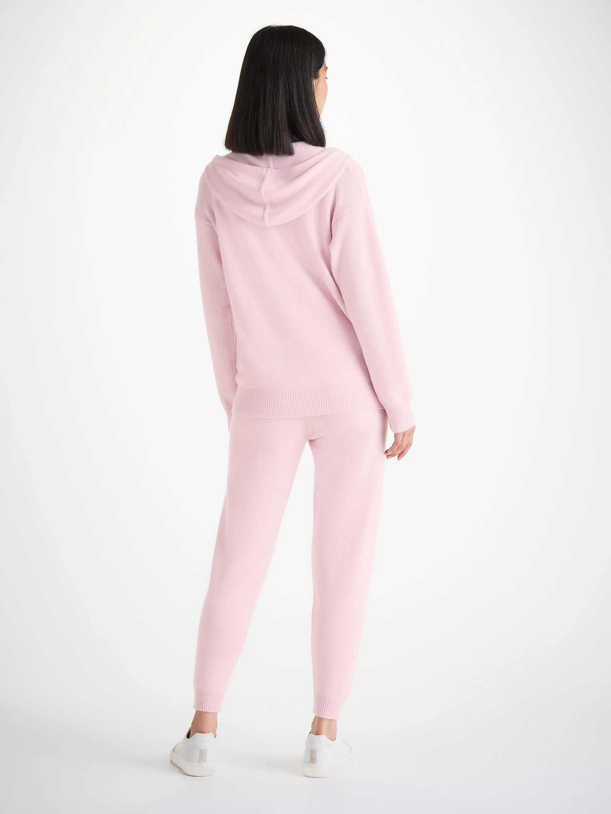 Women's Zip Up Hoodie Daphne Cashmere Ice Pink sold by Derek Rose product image thumbnail 4