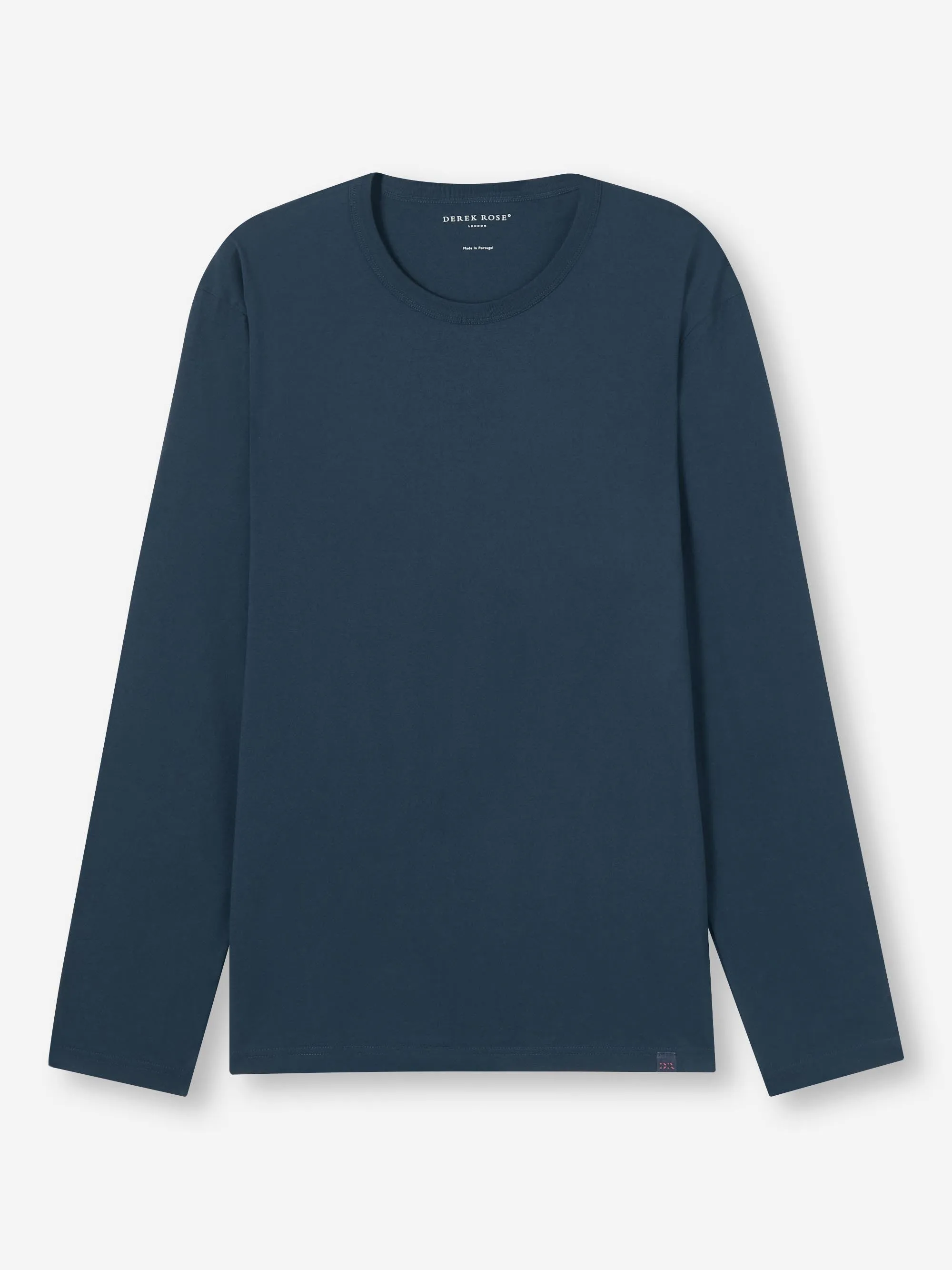 Men's Long Sleeve T-Shirt Barny Pima Cotton Navy sold by Derek Rose product image thumbnail 2
