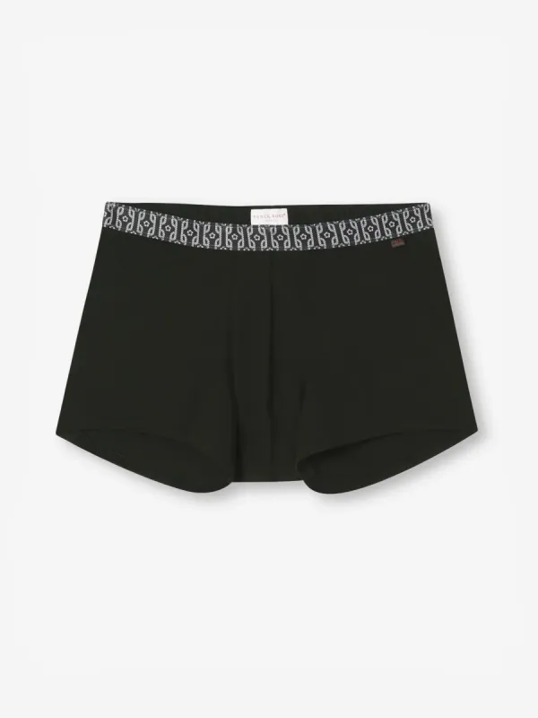 Men's Boxer Briefs Pima Cotton Stretch Black Rope Print sold by Derek Rose