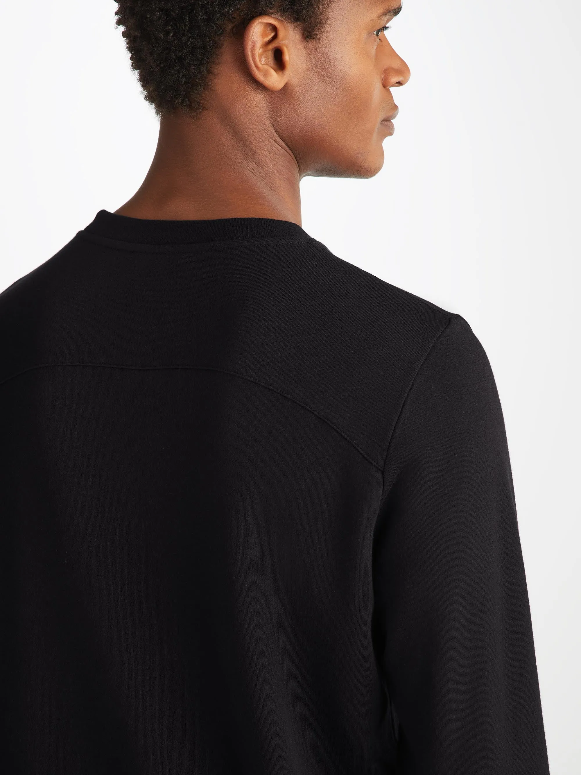 Men's Sweatshirt and Sweatpants Quinn Cotton Modal Black sold by Derek Rose product image thumbnail 5