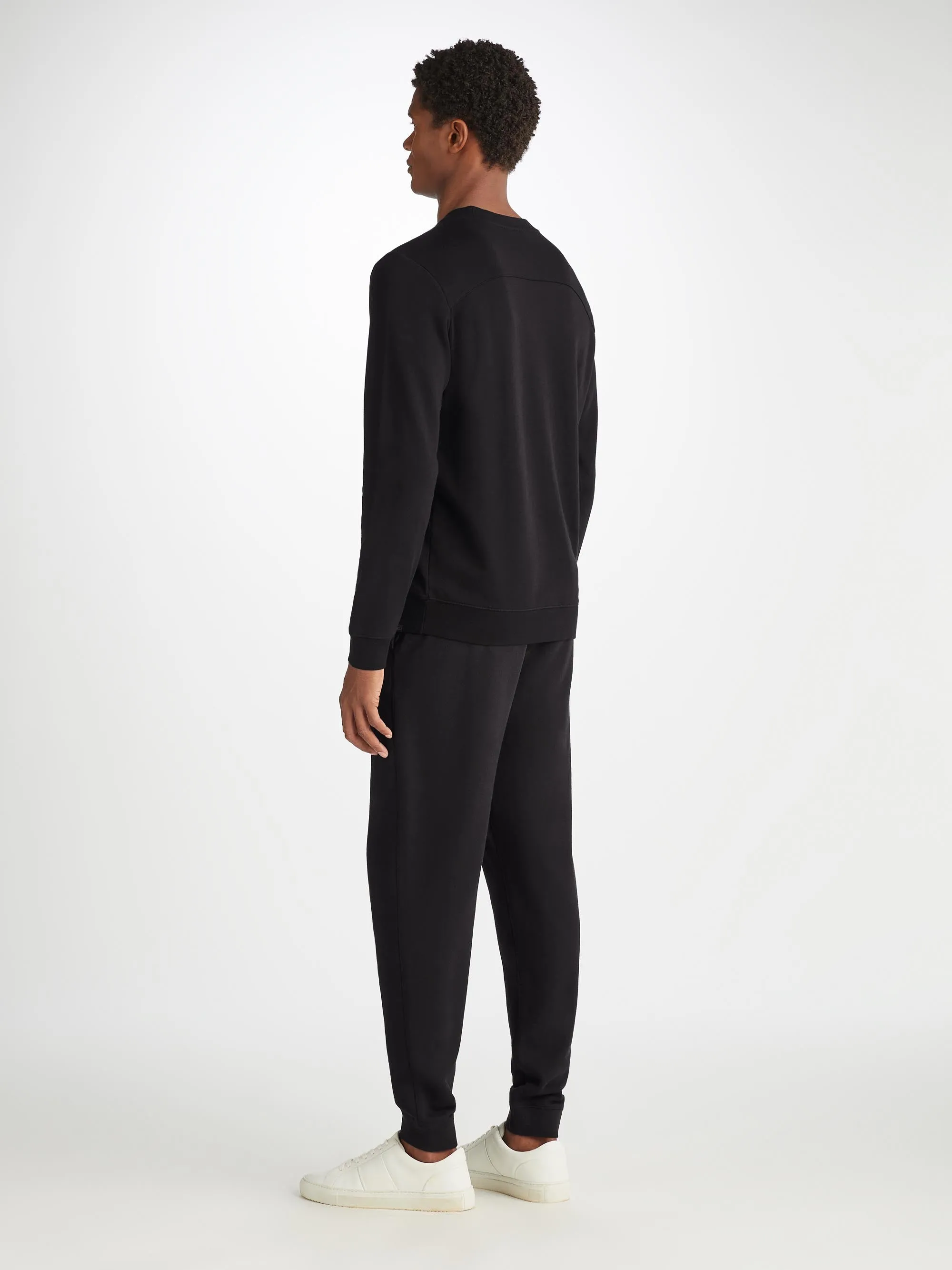 Men's Sweatshirt and Sweatpants Quinn Cotton Modal Black sold by Derek Rose product image thumbnail 2