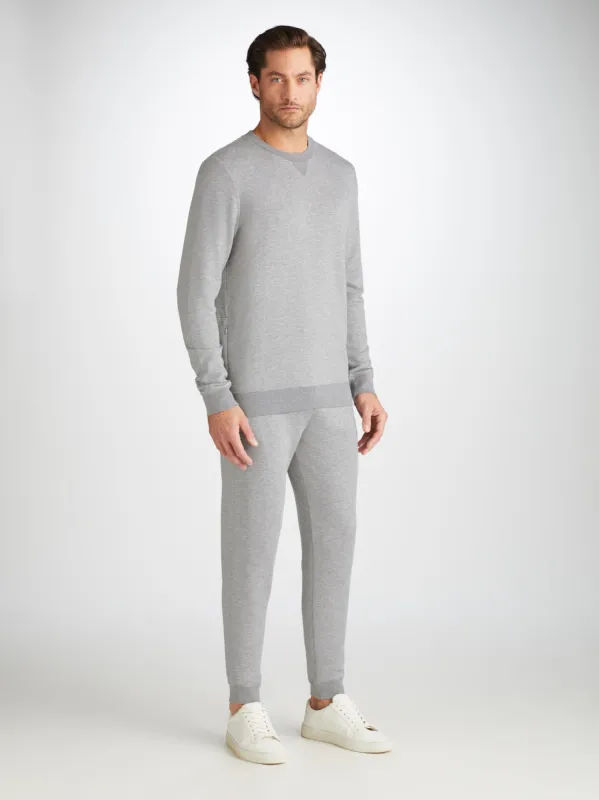 Men's Sweatshirt and Sweatpants Quinn Cotton Modal Silver sold by Derek Rose