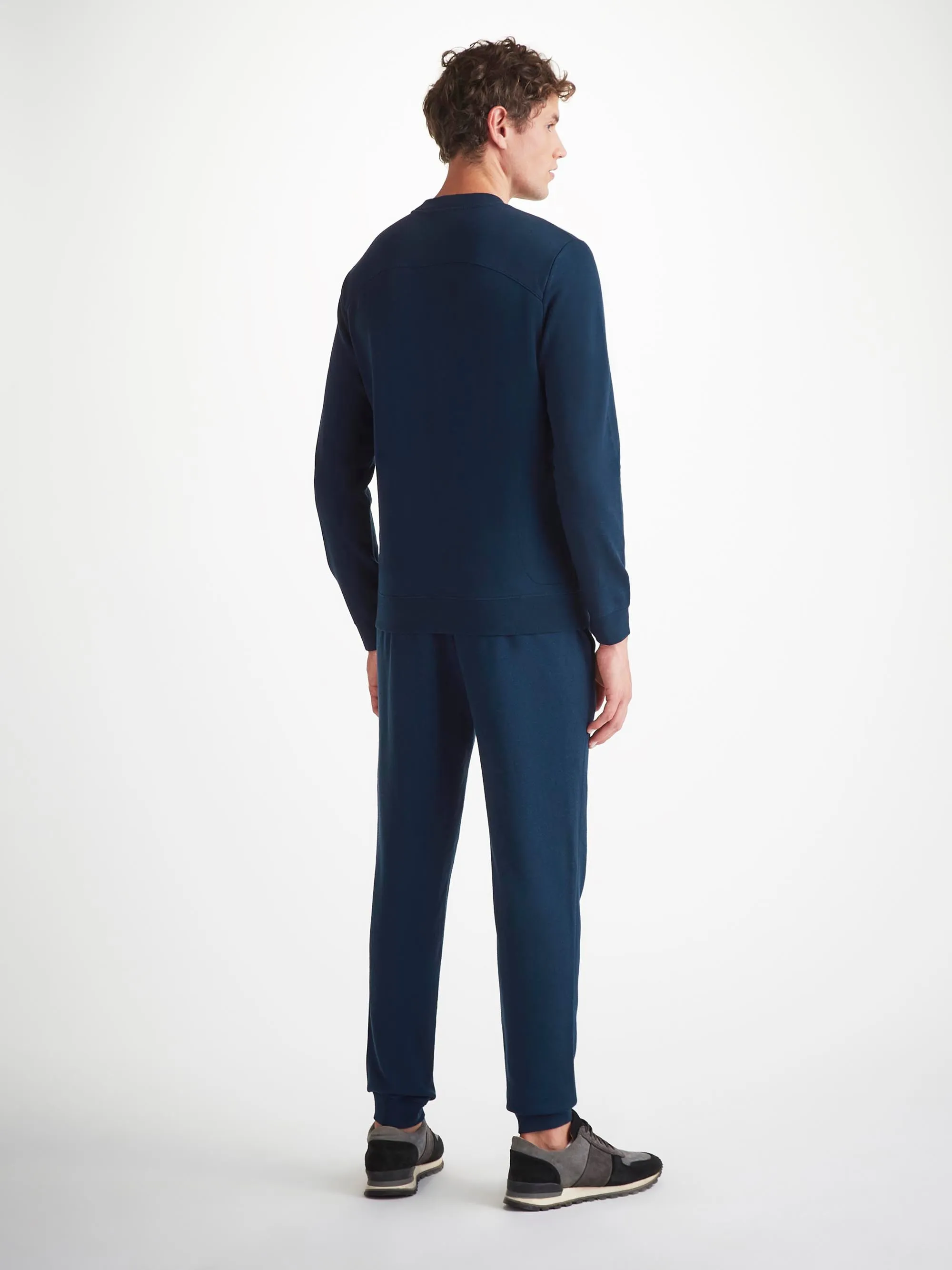 Men's Sweatshirt and Sweatpants Quinn Cotton Modal Navy sold by Derek Rose product image thumbnail 2