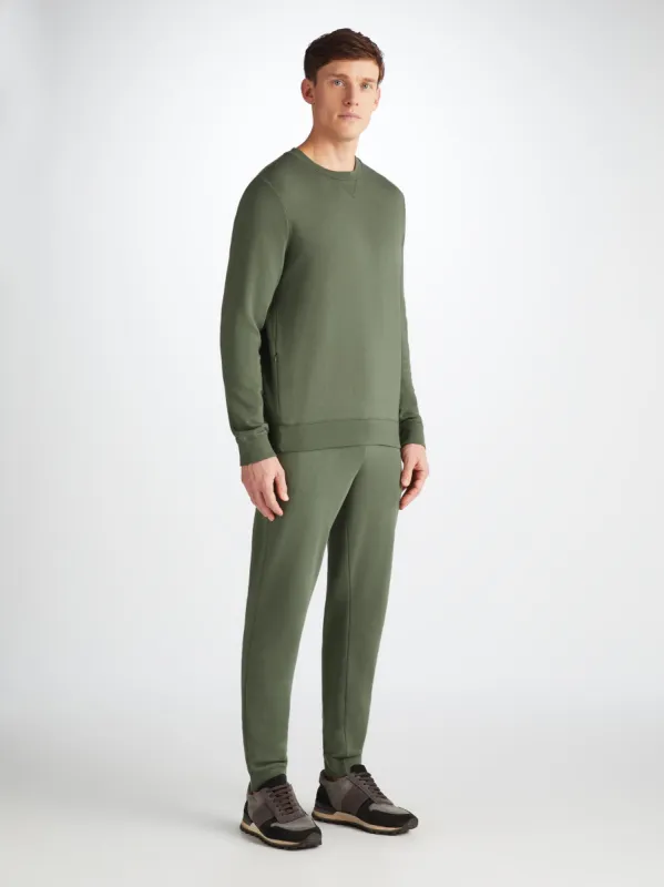 Men's Sweatshirt and Sweatpants Quinn Cotton Modal Soft Green sold by Derek Rose