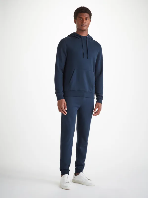 Men's Pullover Hoodie and Sweatpants Quinn Cotton Modal Navy sold by Derek Rose