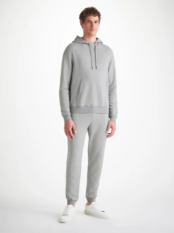 Men's Pullover Hoodie and Sweatpants Quinn Micro Modal Silver sold by Derek Rose