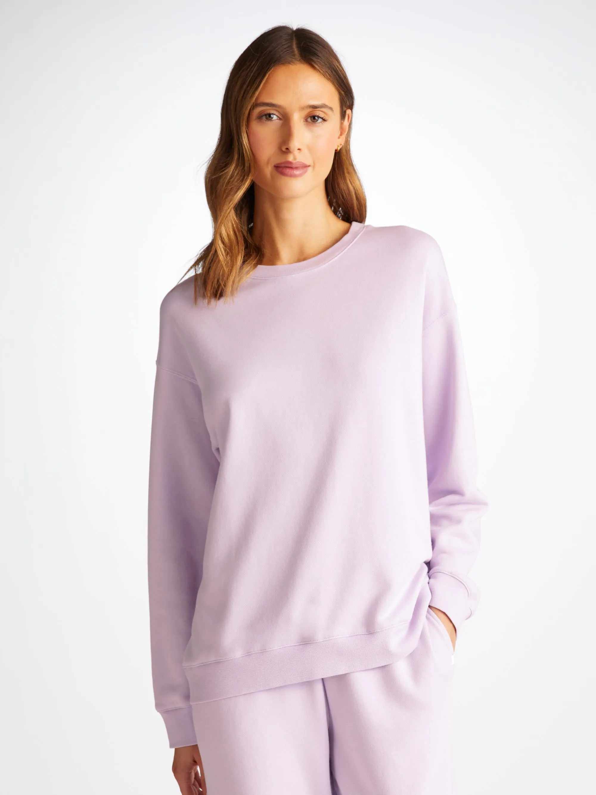Women's Sweatshirt and Sweatpants Quinn Cotton Modal Lilac sold by Derek Rose product image thumbnail 3