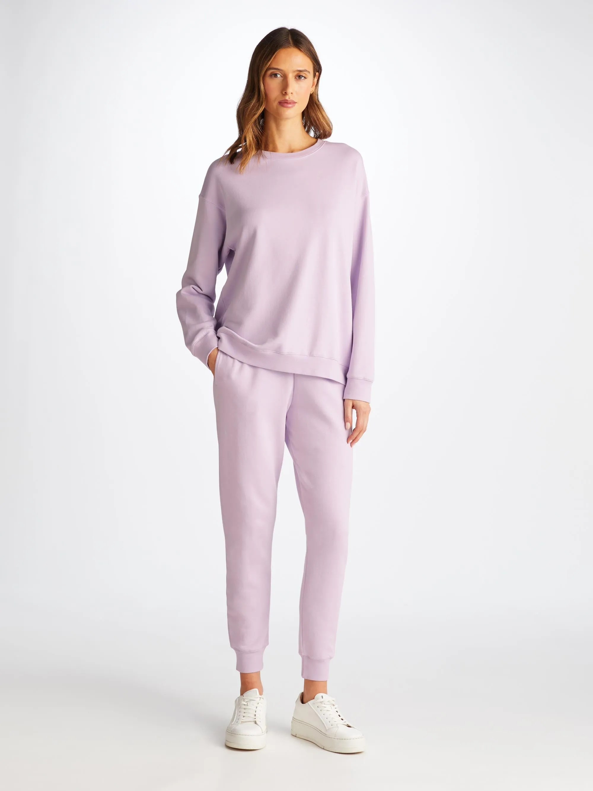 Women's Sweatshirt and Sweatpants Quinn Cotton Modal Lilac sold by Derek Rose