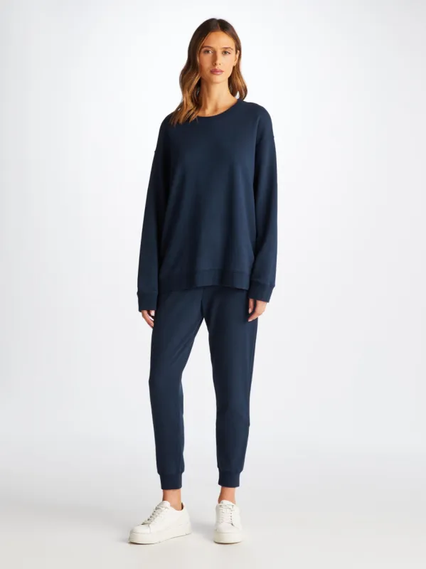Women's Sweatshirts and Sweatpants Quinn Cotton Modal Navy sold by Derek Rose
