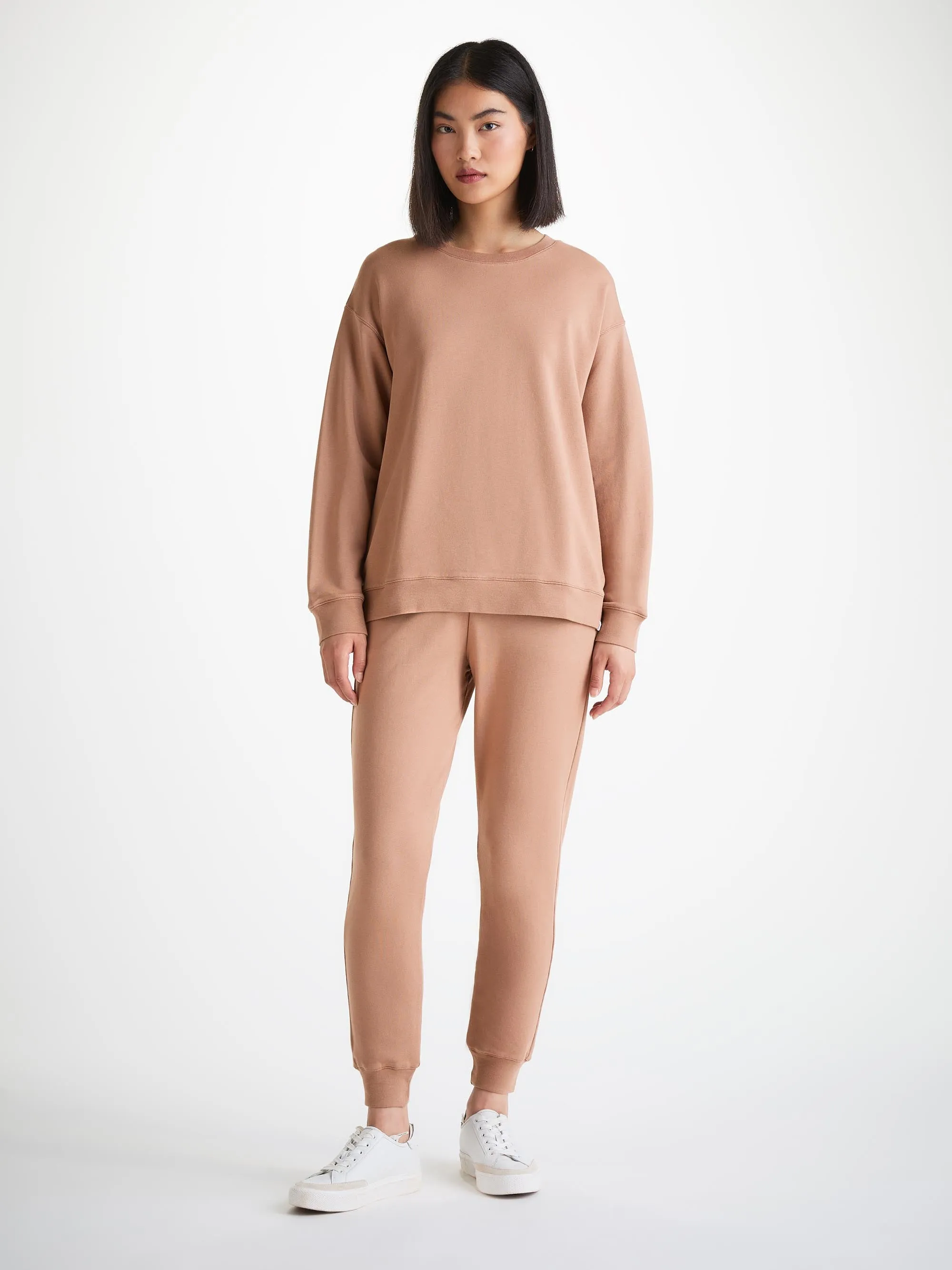 Women's Sweatshirt and Sweatpants Quinn Cotton Modal Latte sold by Derek Rose