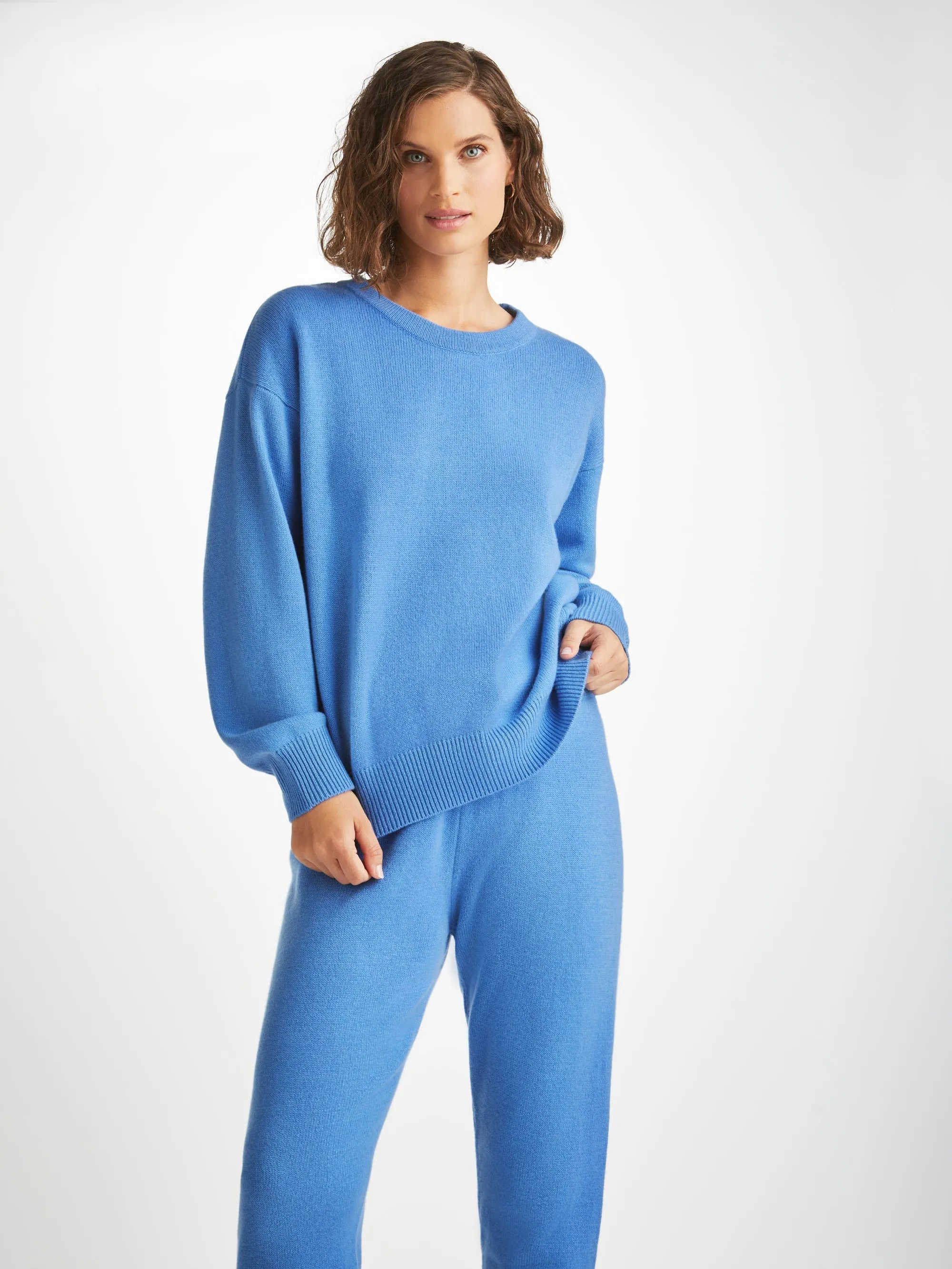 Women's Sweatshirt and Track Pants Daphne Cashmere Cornflower sold by Derek Rose product image thumbnail 3
