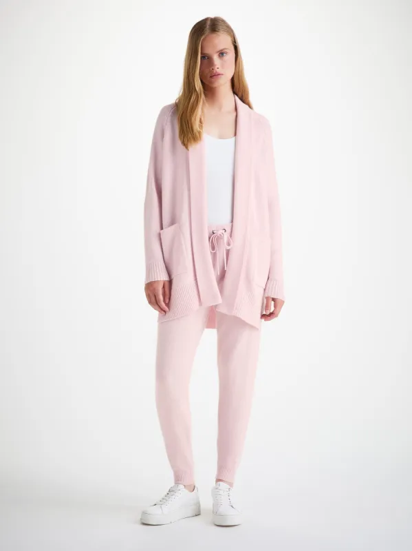 Women's Cardigan and Track Pants Cashmere Ice Pink sold by Derek Rose
