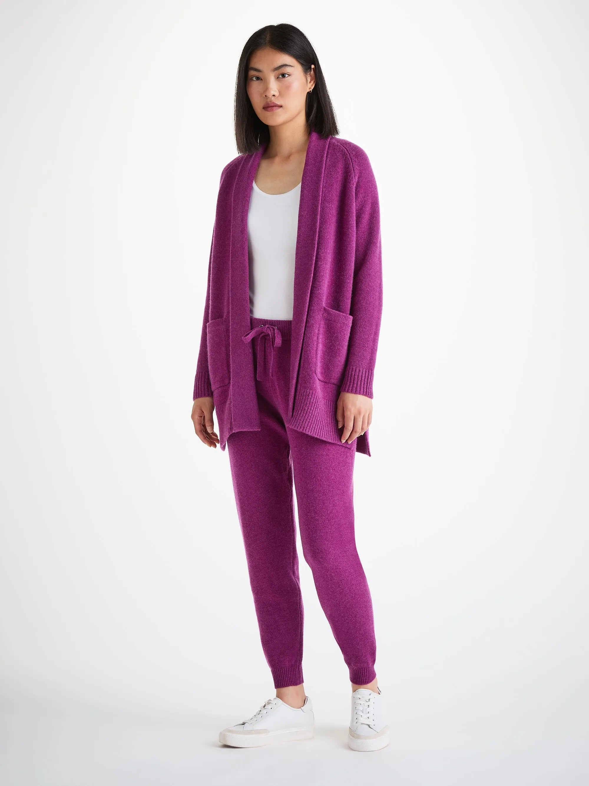 Women's Cardigan and Track Pants Cashmere Purple sold by Derek Rose