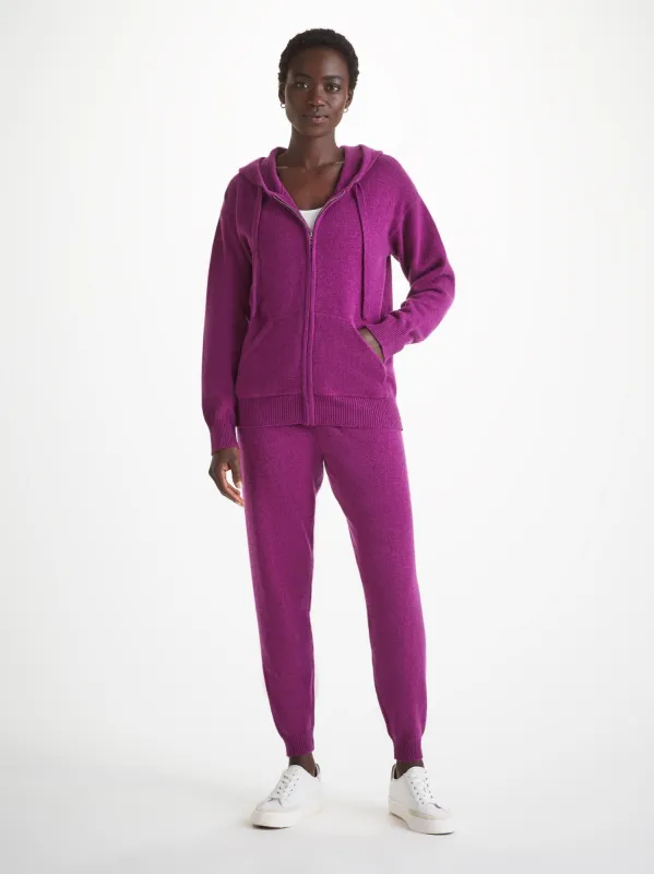 Women's Hoodie and Track Pants Daphne Cashmere Purple sold by Derek Rose