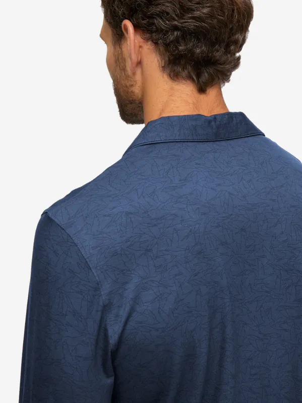 Men's Pyjamas London 9 Bird Print Micro Modal Navy sold by Derek Rose