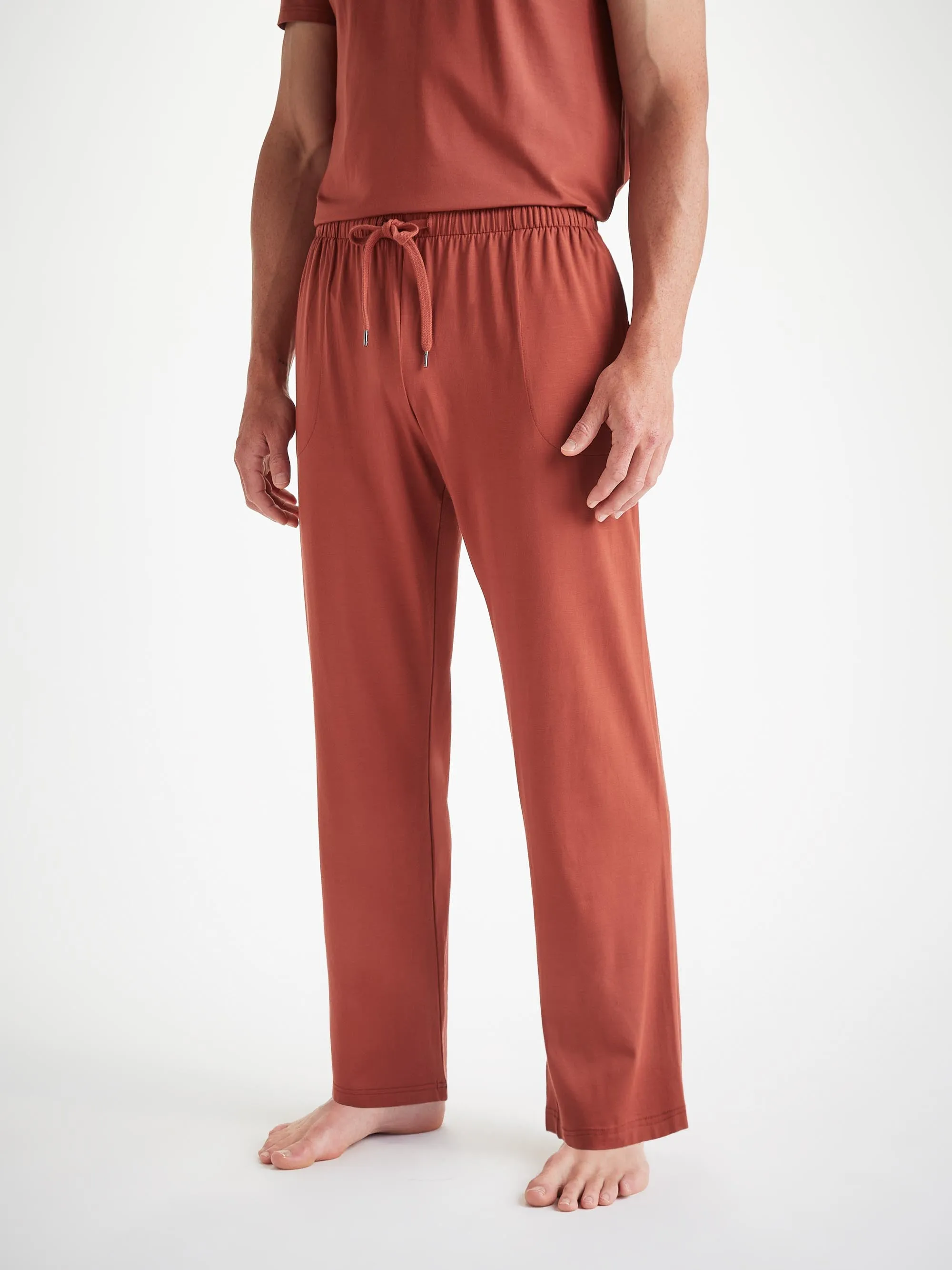Men's Basel T-Shirt and Lounge Trousers Rust Red Set sold by Derek Rose product image thumbnail 3