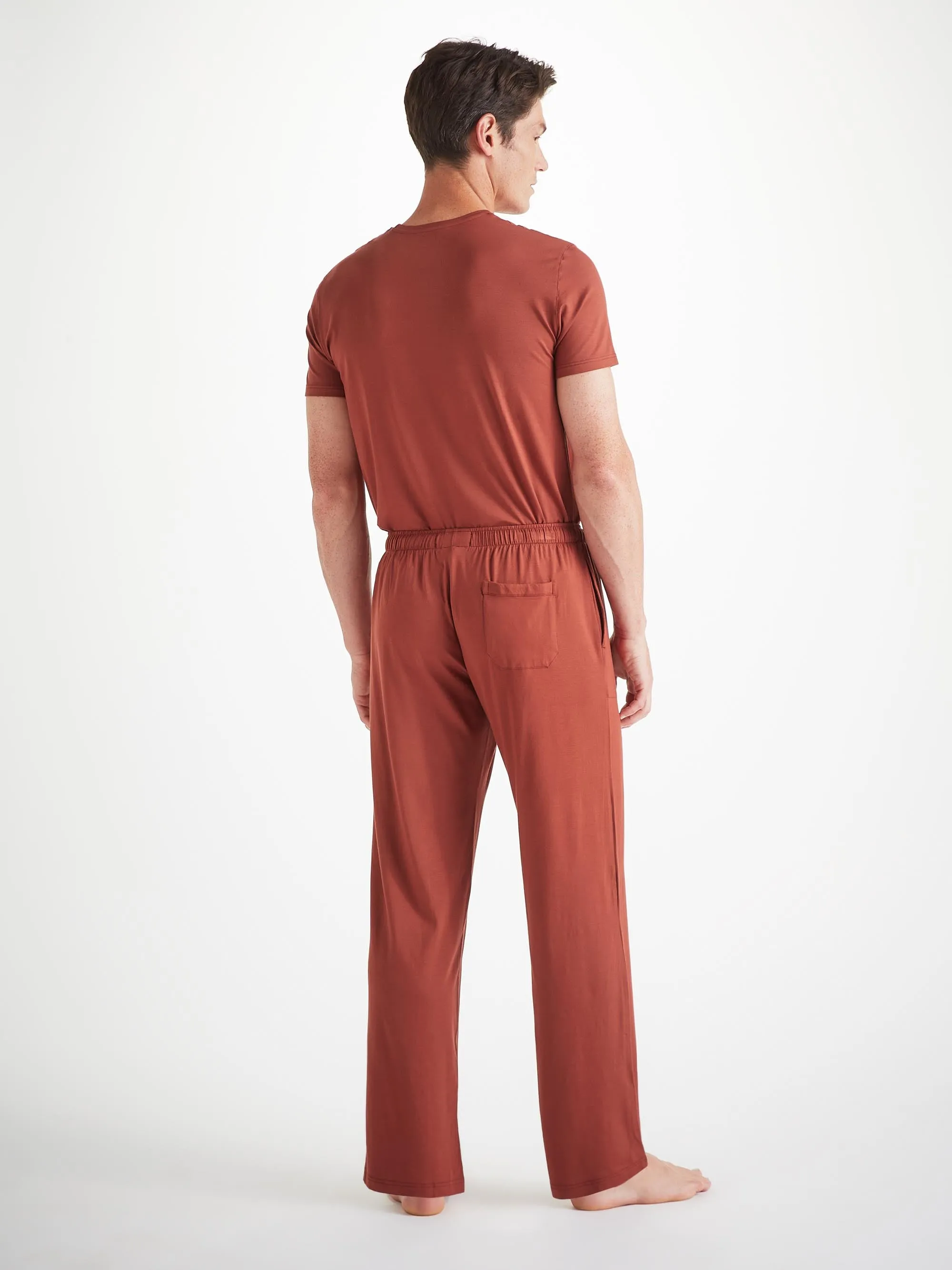 Men's Basel T-Shirt and Lounge Trousers Rust Red Set sold by Derek Rose product image thumbnail 2