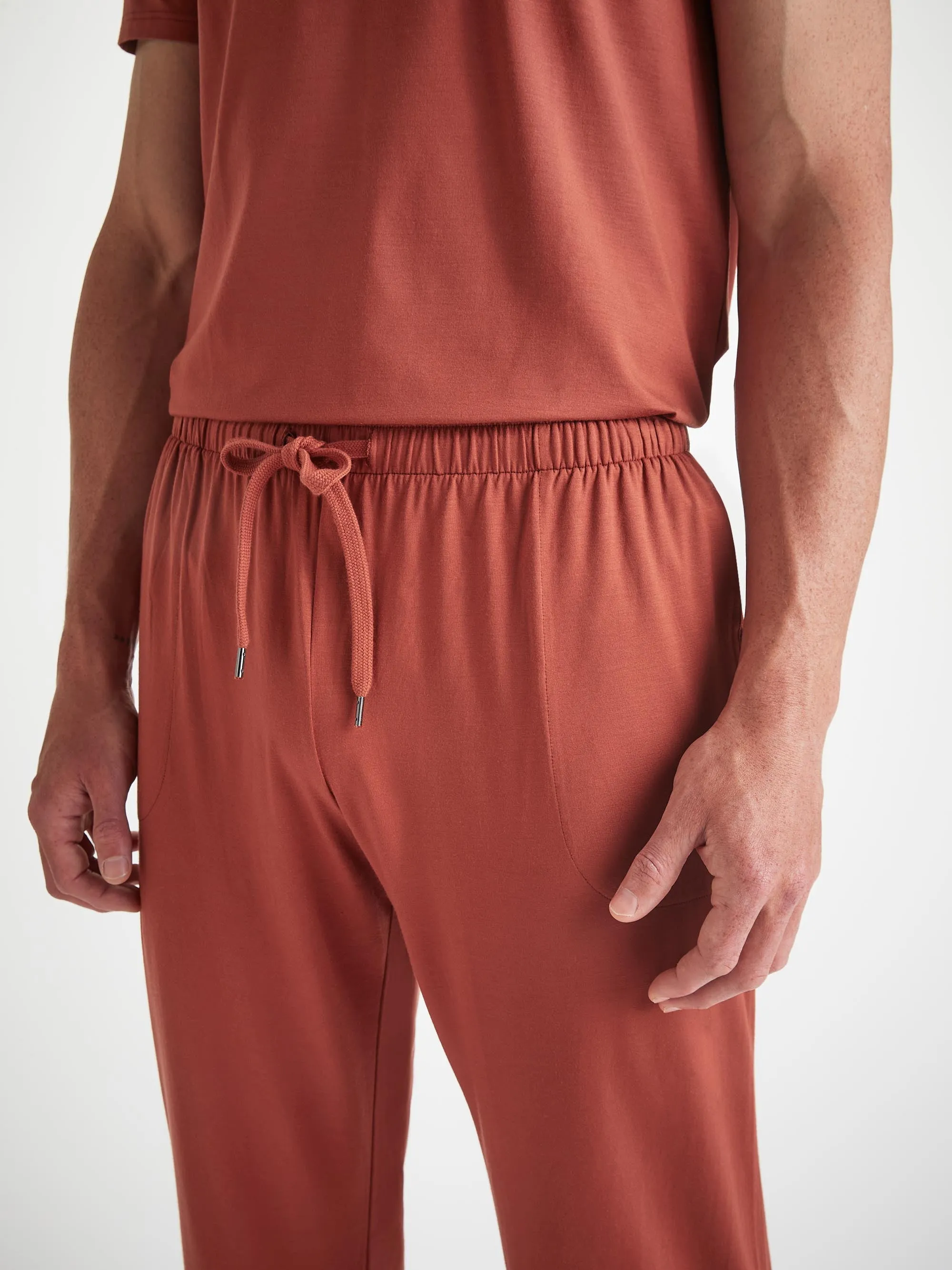 Men's Basel T-Shirt and Lounge Trousers Rust Red Set sold by Derek Rose product image thumbnail 5