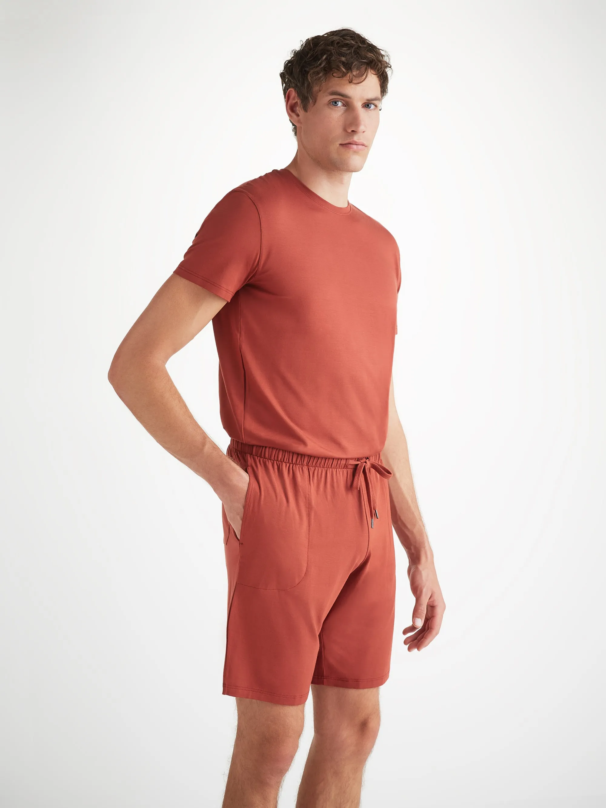 Men's Basel T-Shirt and Lounge Shorts Rust Red Set sold by Derek Rose product image thumbnail 3