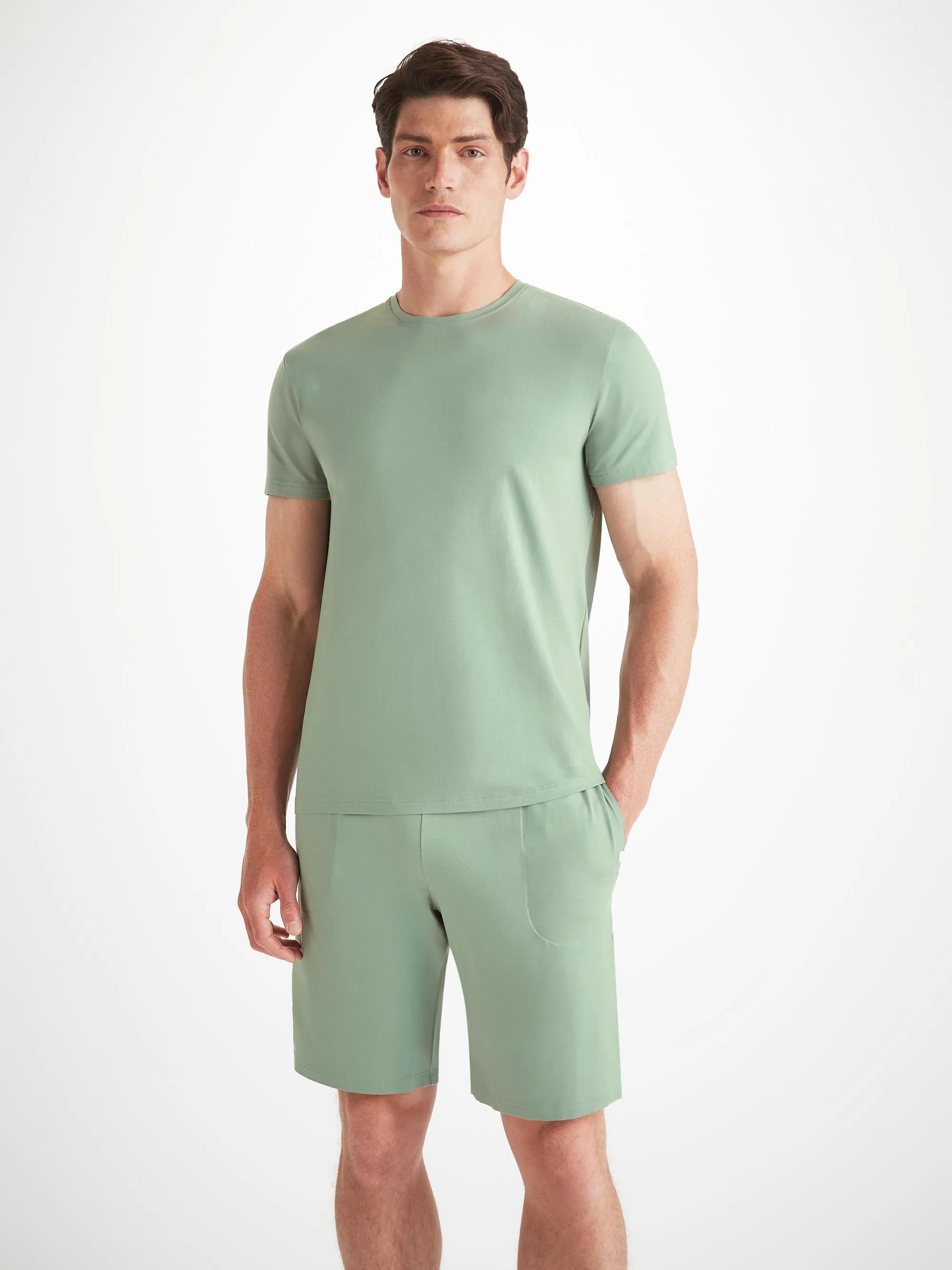 Men's Basel T-Shirt And Lounge Shorts Eucalyptus Set sold by Derek Rose product image thumbnail 3