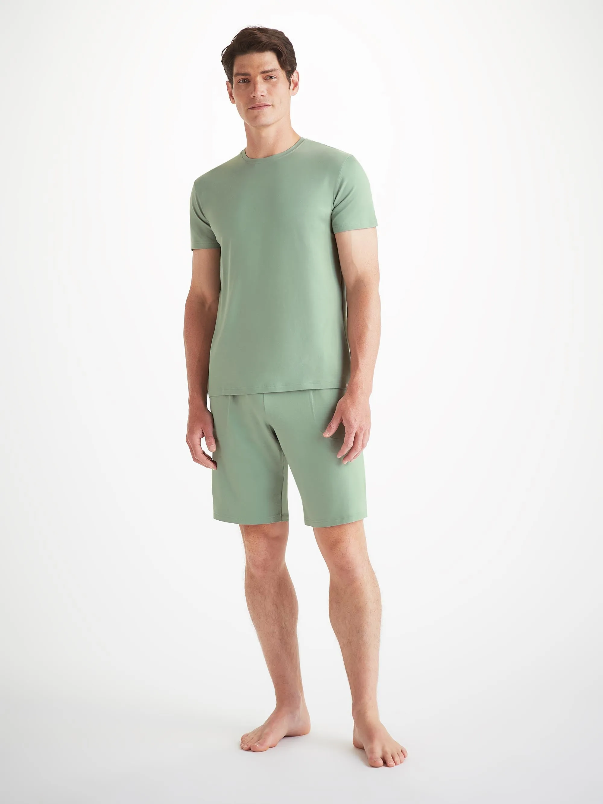 Men's Basel T-Shirt And Lounge Shorts Eucalyptus Set sold by Derek Rose