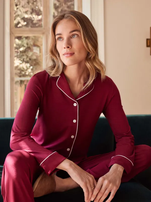 Women's Pajamas Lara Micro Modal Stretch Claret sold by Derek Rose