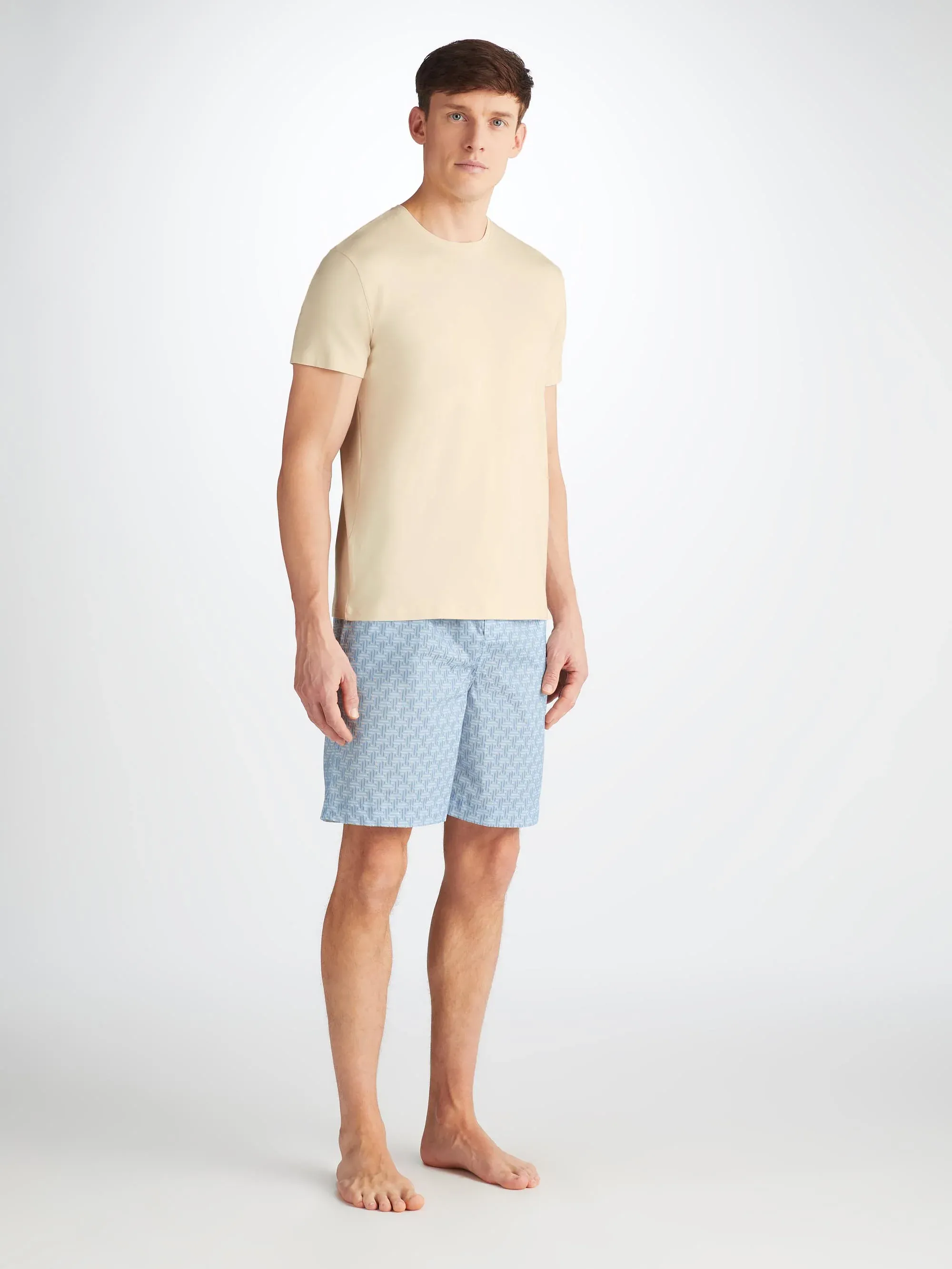 Men's Lounge Shorts Ledbury 72 Cotton Batiste Blue sold by Derek Rose product image thumbnail 3