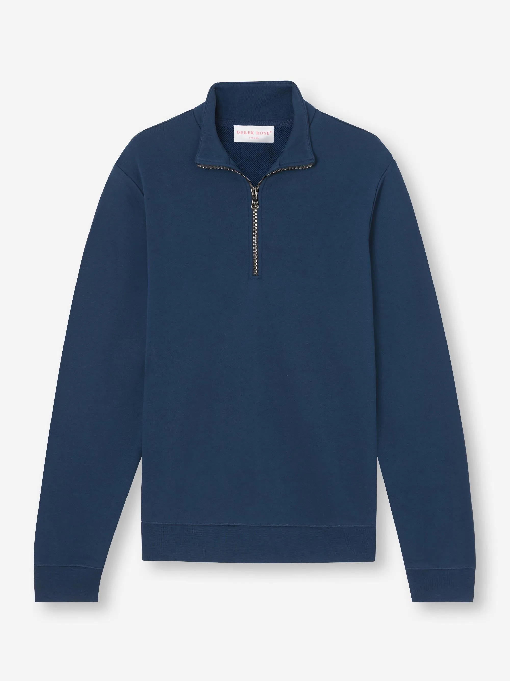 Men's Half-Zip Pullover Quinn Cotton Modal Navy sold by Derek Rose product image thumbnail 2