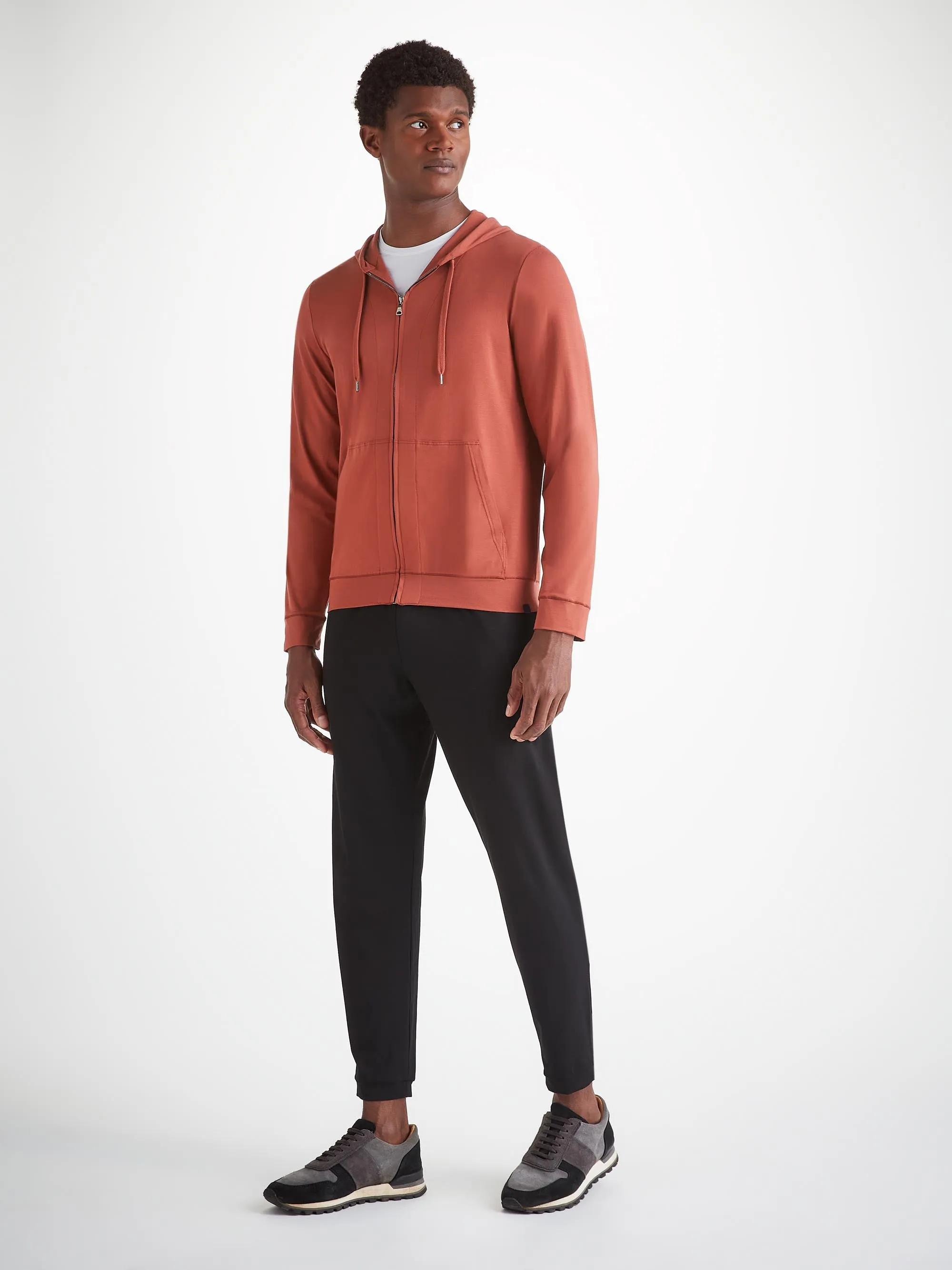 Men's Hoodie Basel Micro Modal Stretch Rust Red sold by Derek Rose