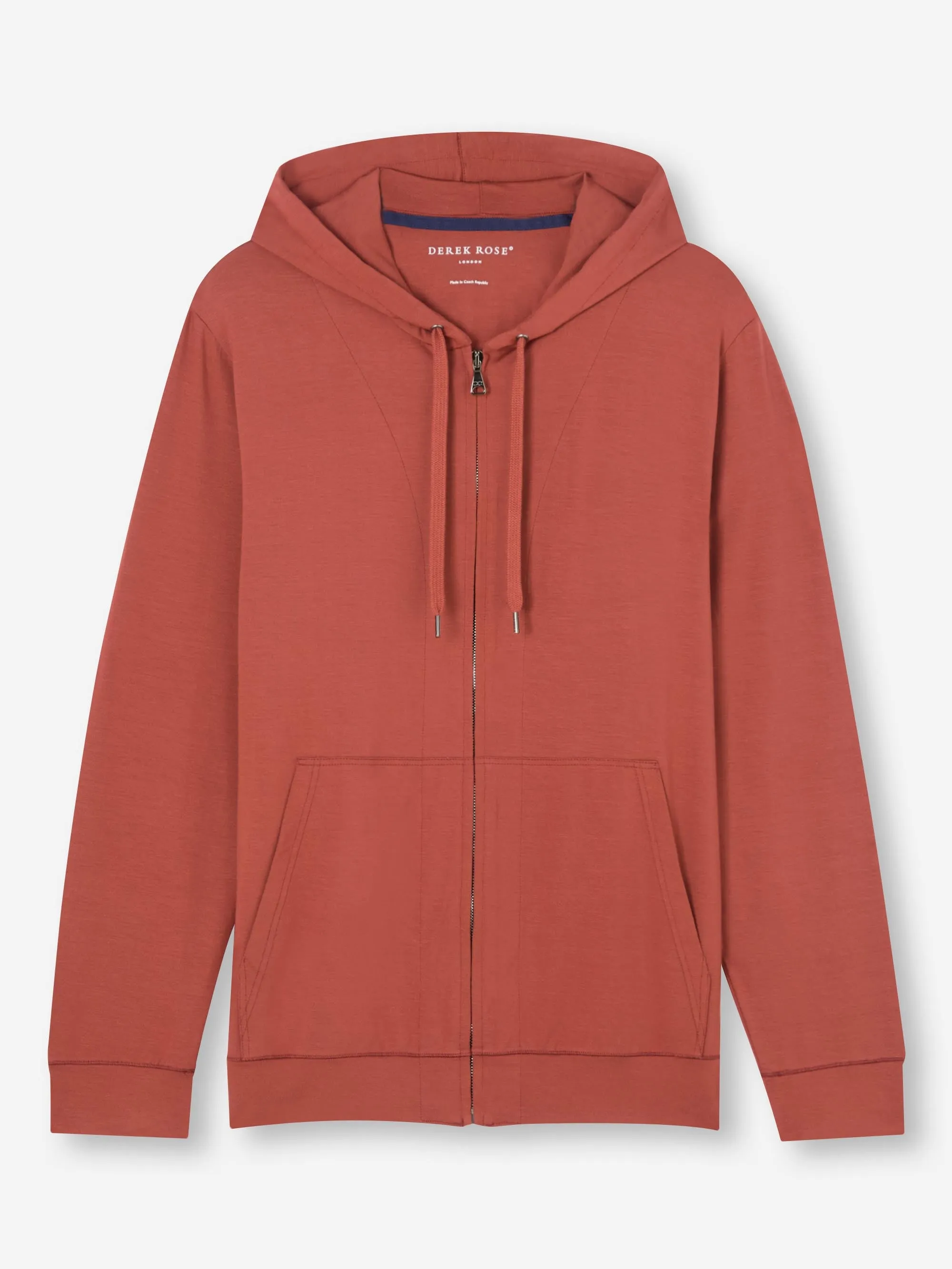 Men's Hoodie Basel Micro Modal Stretch Rust Red sold by Derek Rose product image thumbnail 2