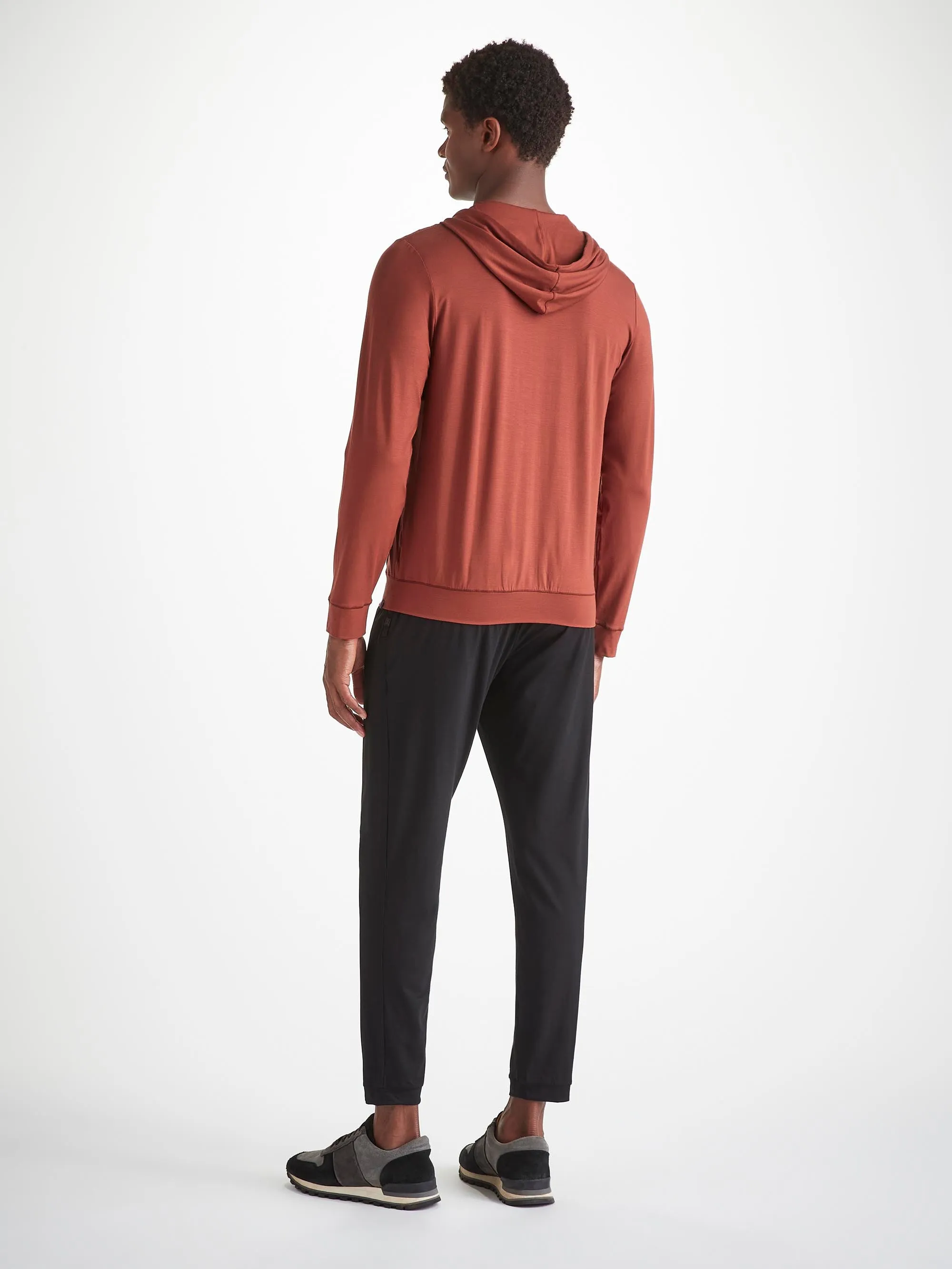 Men's Hoodie Basel Micro Modal Stretch Rust Red sold by Derek Rose product image thumbnail 4