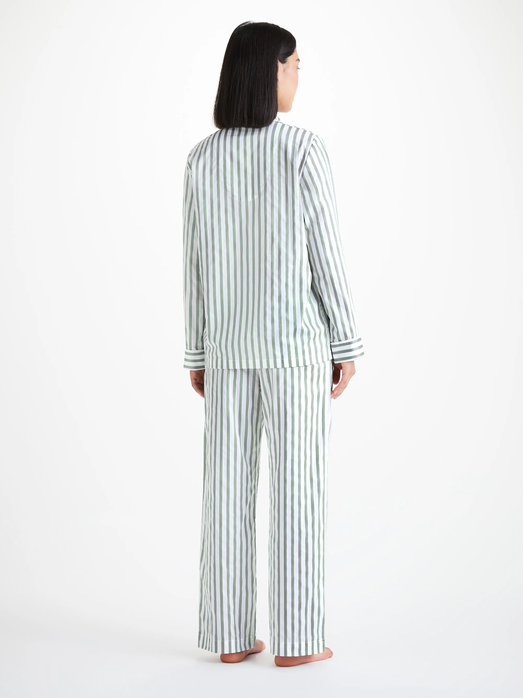 Women's Pajamas Capri 24 Cotton Batiste Green sold by Derek Rose product image thumbnail 4