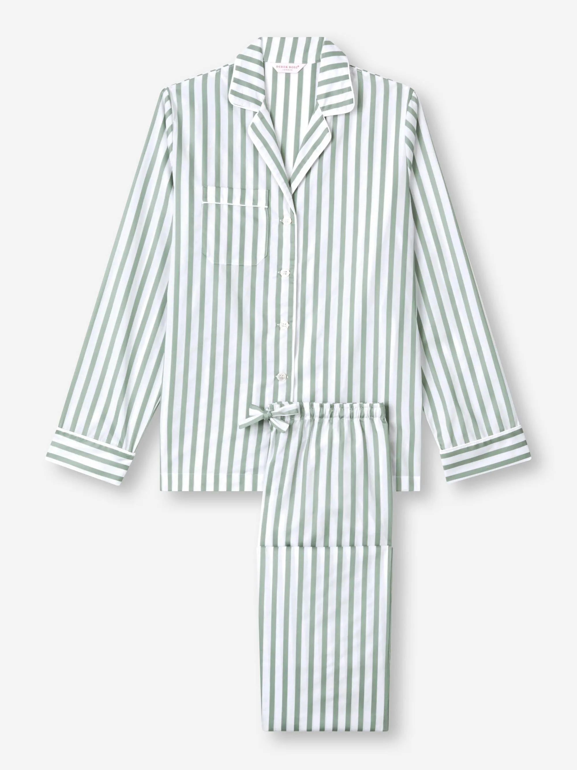 Women's Pajamas Capri 24 Cotton Batiste Green sold by Derek Rose product image thumbnail 2